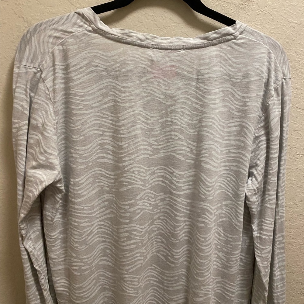 Fresh Produce Asymmetrical Lagenlook Grey & White Seashore Ella Tunic Size L New - Picture 8 of 8